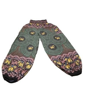 Elephant print Thai pants. Harem pants. Genie pants.